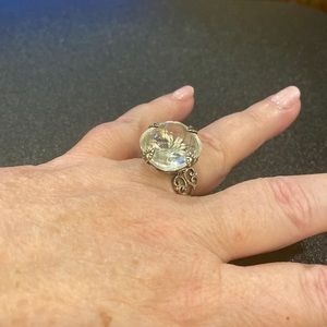 Silpada Sterling Silver Clear Crystal Cocktail Ring